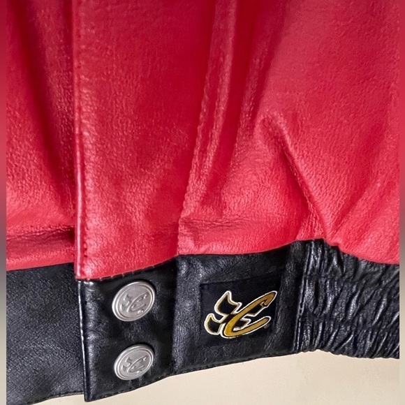 VTG CHASE × DALE JR Size 2XL Leather Red Nascar Bomber Jacket Insulated Race - Picture 6 of 16
